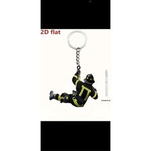 Firefighter Keychain Rescue Fireman Gift Novelty Key Ring